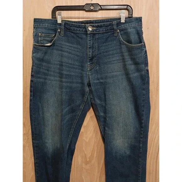 American Tall Mens Classic Blue Denim Jeans Straight Leg 38x36. - Picture 2 of 11